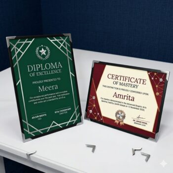 Frameless Certificate Frame