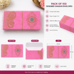 Pack of 100 Designer Shagun Envelopes | Fancy Paper Envelope for Wedding & Festival Occasions